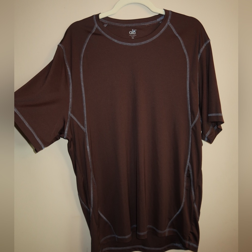 Alo Yoga CoolFit Cool Fit Brown and Blue Workout Shirt